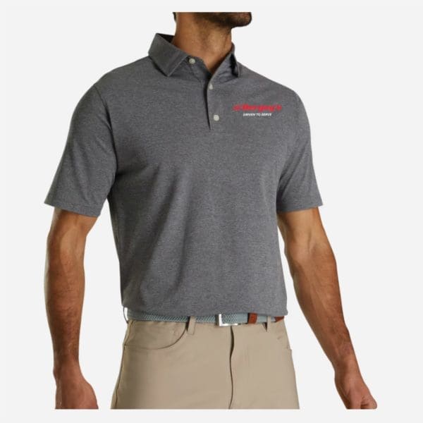 FootJoy Performance Stretch Pique Solid Self Collar Polo - Dark Grey, M