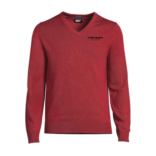 Lands' End Men's Performance Long Sleeve V-neck Sweater - Red