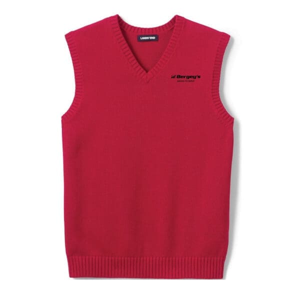 Lands' End Unisex Performance V-neck Sweater Vest - Red