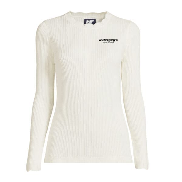 Lands' End Women's Cotton Modal Long Sleeve Pullover Sweater - White