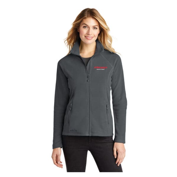 Eddie Bauer Ladies Full-Zip Microfleece Jacket - Medium Grey