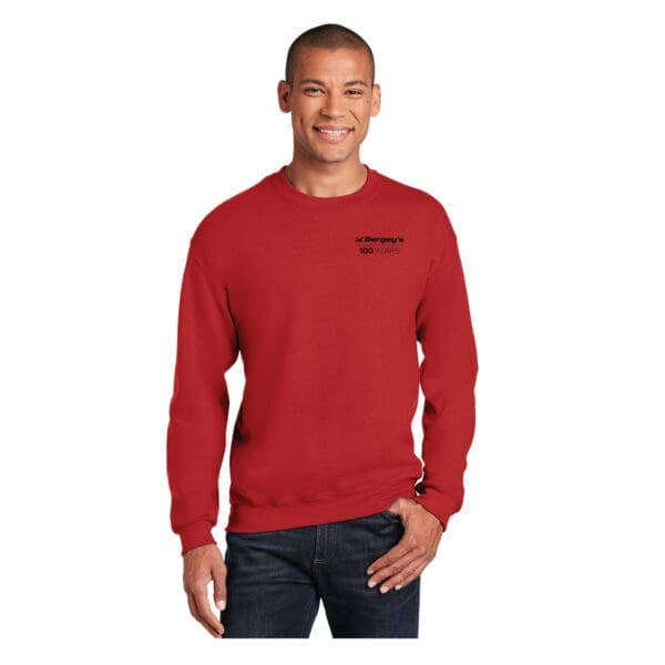 Gildan Adult Heavy Blend Fleece Unisex Crew - 100 Years - Red, 2XL