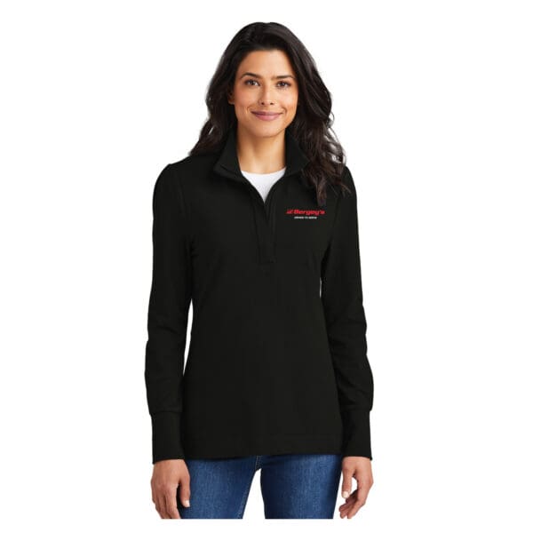 Port Authority Ladies Fairway Stretch 1/4-Zip Jacket - Black, S
