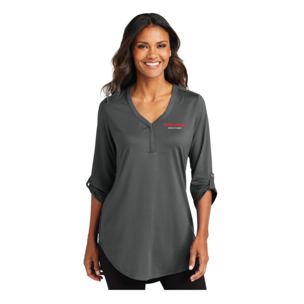 Port Authority Ladies City Stretch 3/4-Sleeve Tunic - Dark Grey, XL