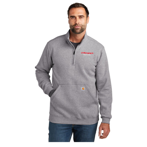 Carhartt Midweight 1/4-Zip Mock Neck Sweatshirt - Light Grey, 2XL
